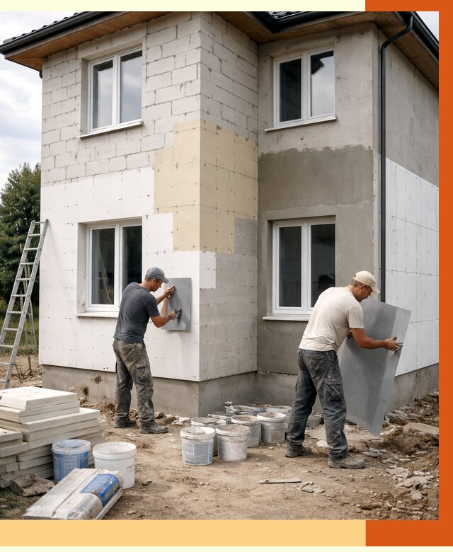 Утепление дома из газобетона в Кинели от 4279 руб./м² — заказать у ТепломастерКнл